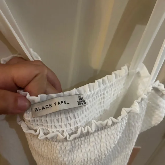 NWT Black Tape Women's Tied-Strap Smocked Maxi Dress - Picture 5 of 6